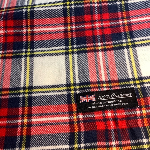 Accessories - Cashmere scarf, Scotland Plaid UNISEX HOLIDAY  RED PLAID